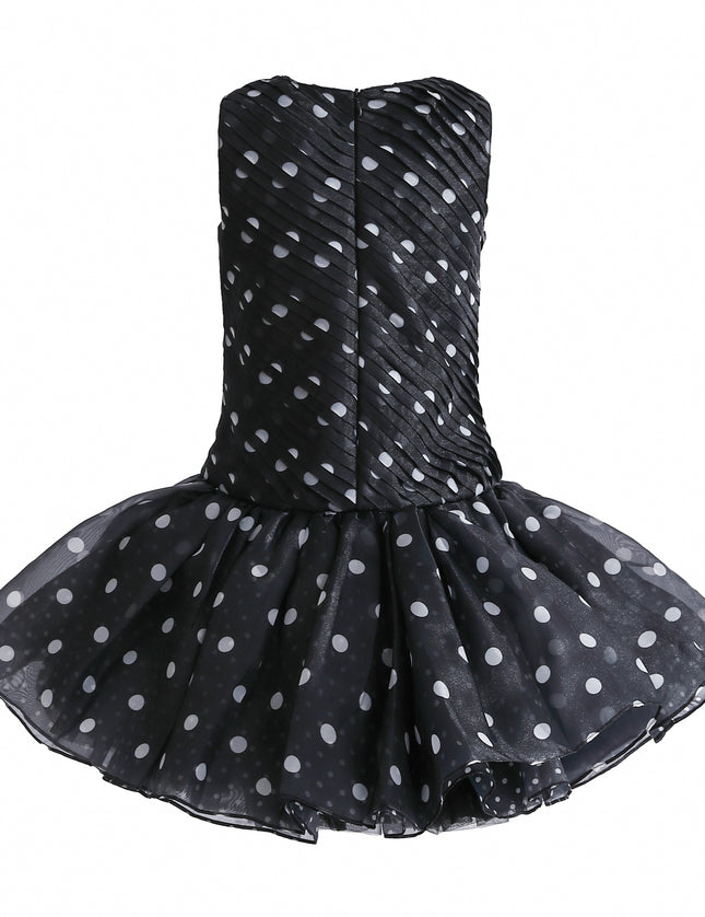 kids atelier tulleen Black Calivra Polka Dot Dress