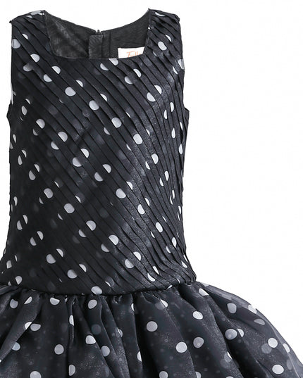 kids atelier tulleen Black Calivra Polka Dot Dress