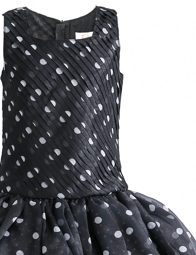 kids atelier tulleen Black Calivra Polka Dot Dress