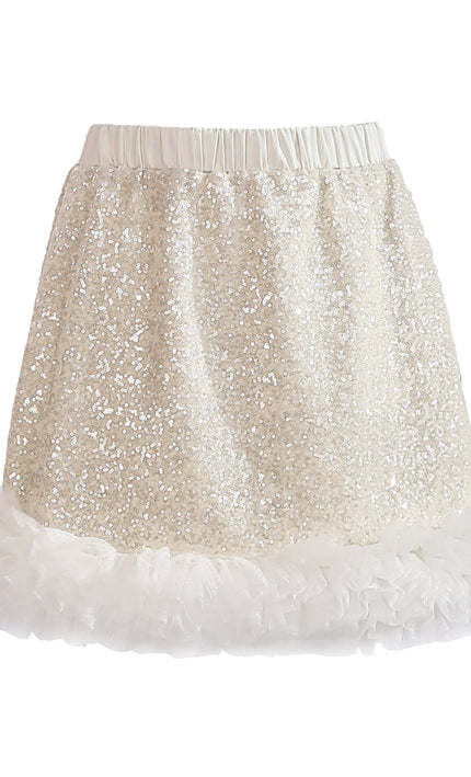 kids atelier tulleen Cream Celeste Sequin Party Outfit