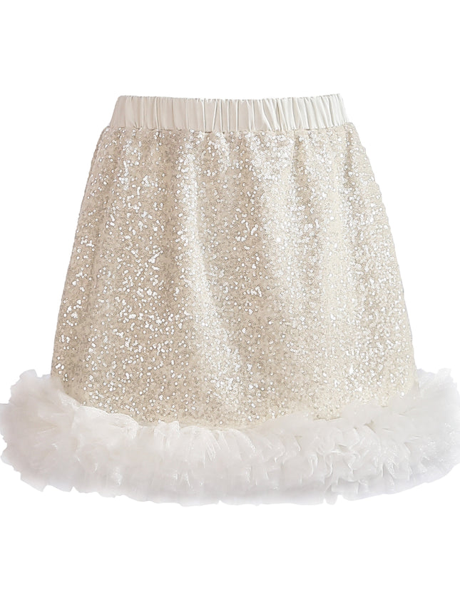 kids atelier tulleen Cream Celeste Sequin Party Outfit