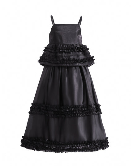 kids atelier tulleen Black Calista Ruffle Skirt Set
