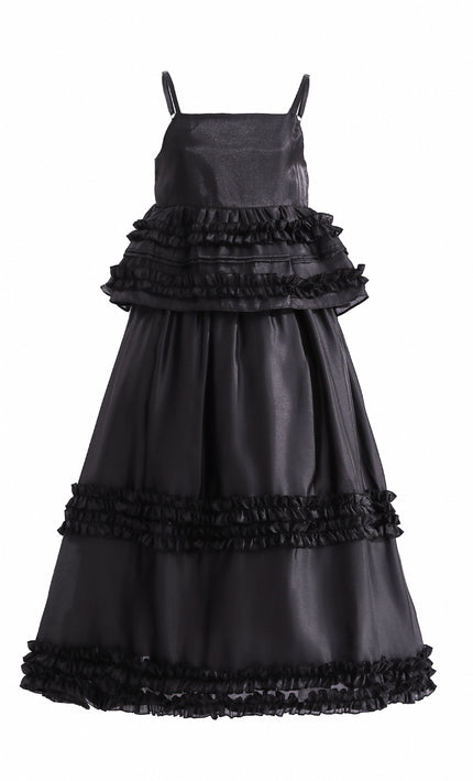kids atelier tulleen Black Calista Ruffle Skirt Set