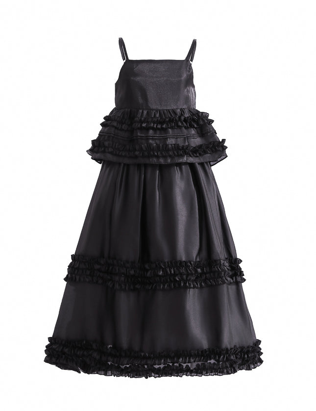 kids atelier tulleen Black Calista Ruffle Skirt Set