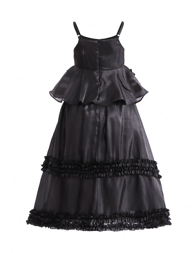 kids atelier tulleen Black Calista Ruffle Skirt Set