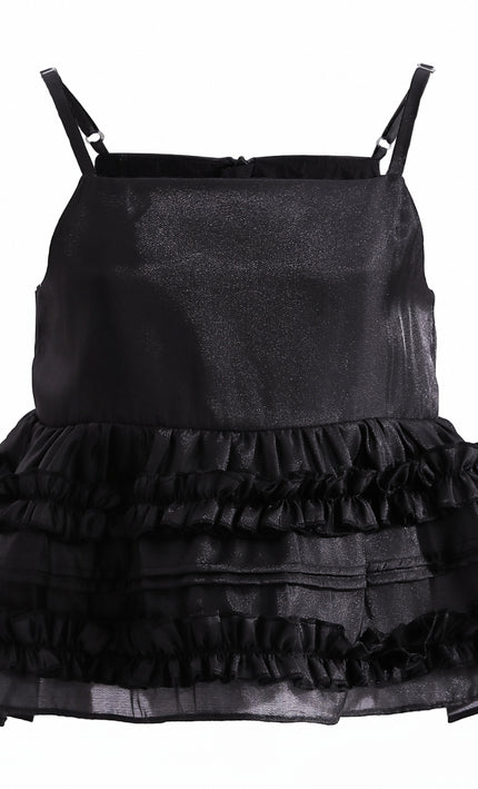 kids atelier tulleen Black Calista Ruffle Skirt Set