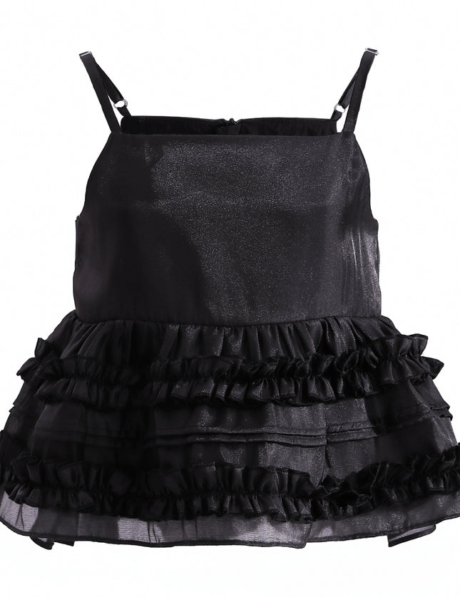 kids atelier tulleen Black Calista Ruffle Skirt Set