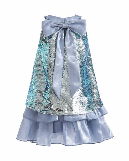 kids atelier tulleen Blue Sylvara Sequin Ruffle Skirt Set