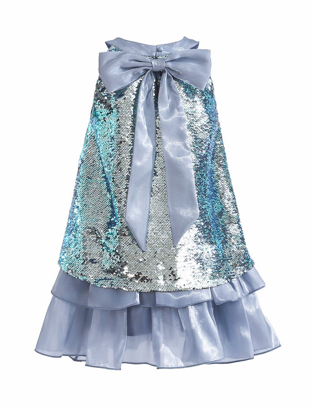 kids atelier tulleen Blue Sylvara Sequin Ruffle Skirt Set