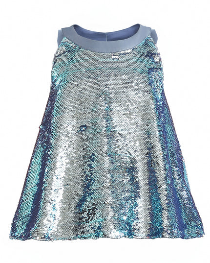 kids atelier tulleen Blue Sylvara Sequin Ruffle Skirt Set