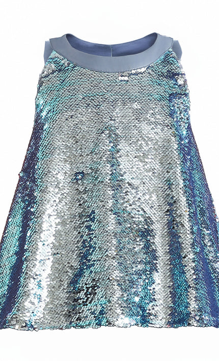 kids atelier tulleen Blue Sylvara Sequin Tiered Ruffle Skirt Set
