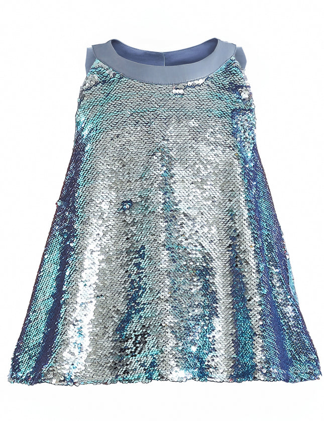 kids atelier tulleen Blue Sylvara Sequin Ruffle Skirt Set