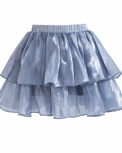 kids atelier tulleen Blue Sylvara Sequin Ruffle Skirt Set