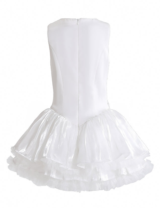 kids atelier tulleen White Soraya Floral Tulle Dress