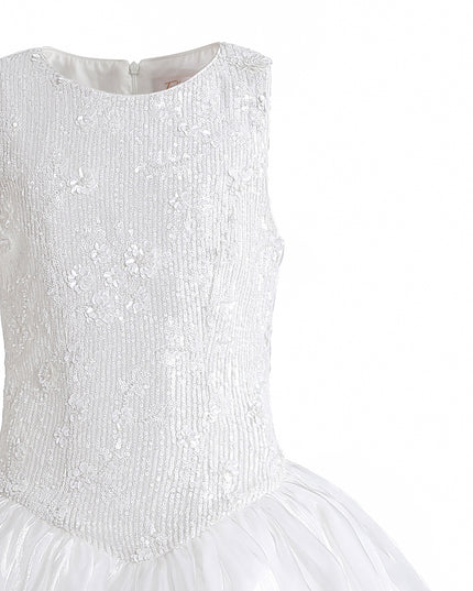 kids atelier tulleen White Soraya Floral Tulle Dress