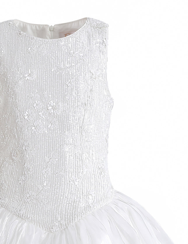 kids atelier tulleen White Soraya Floral Tulle Dress