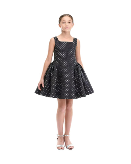 kids atelier tulleen Black Vivienne Polka Dot Dress