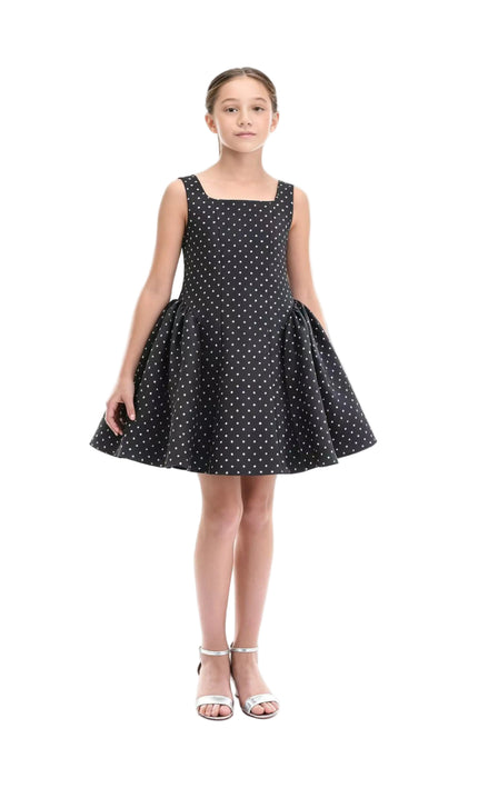 kids atelier tulleen Black Vivienne Polka Dot Dress