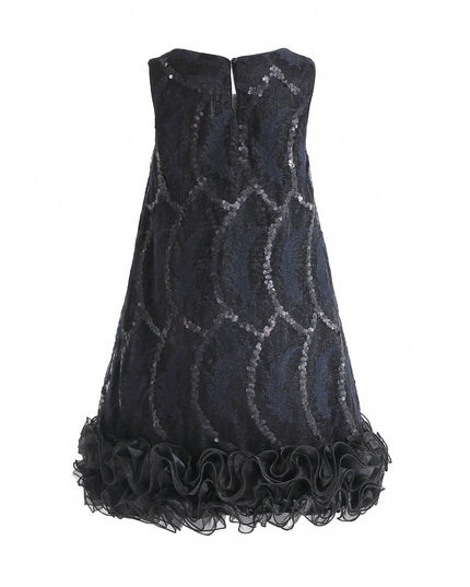 kids atelier tulleen Black Fiora Ruffle Sequin Dress