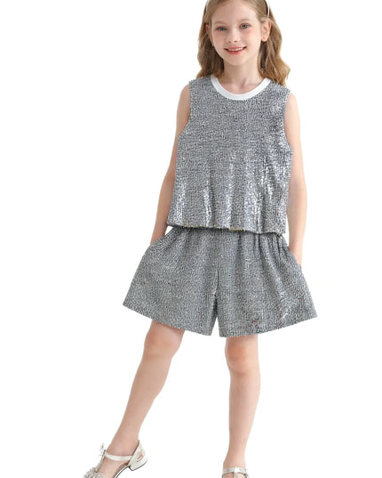 kidsatelier-tulleen-Silver-Sequin-Sleeveless-Shorts-Set