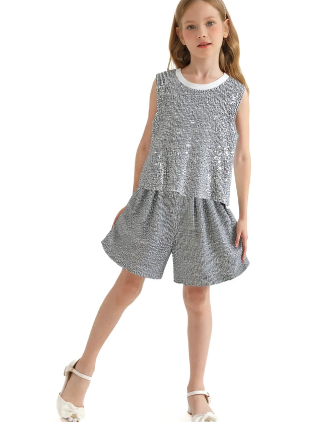 kidsatelier-tulleen-Silver-Sequin-Sleeveless-Shorts-Set