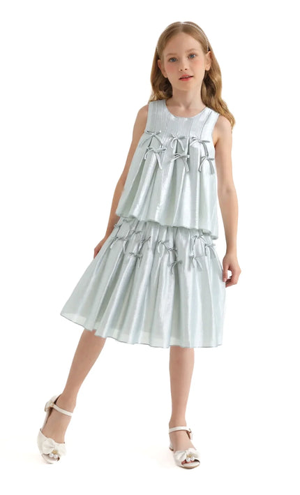 kidsatelier-tulleen-Metallic-Ruffle-Bow-Sleeveless-Top-Skirt-Set