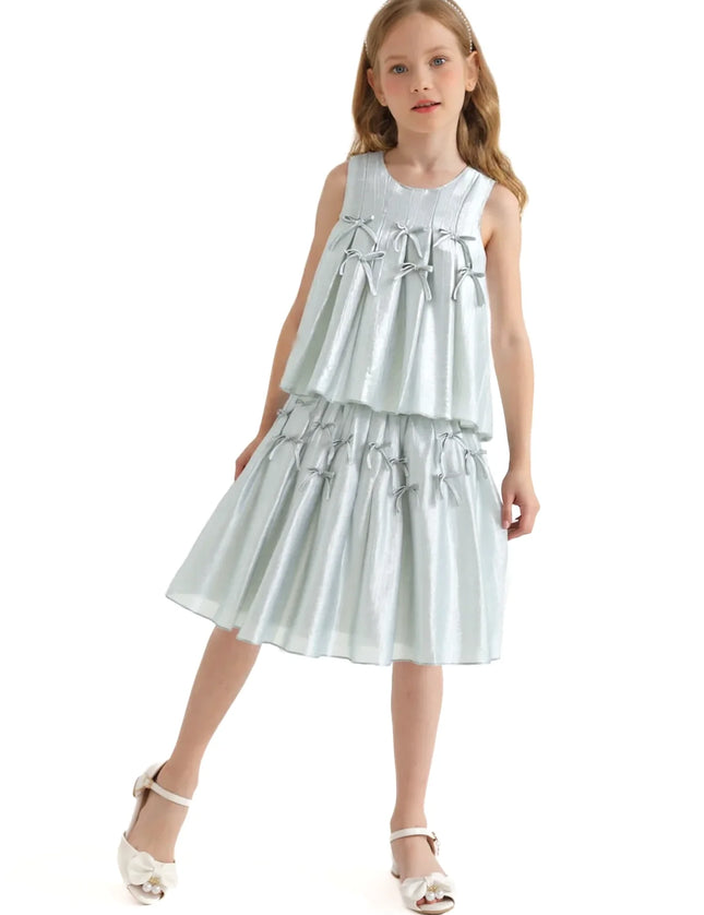 kidsatelier-tulleen-Metallic-Ruffle-Bow-Sleeveless-Top-Skirt-Set