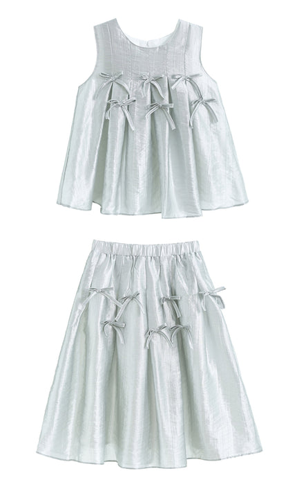 kidsatelier-tulleen-Metallic-Ruffle-Bow-Sleeveless-Top-Skirt-Set