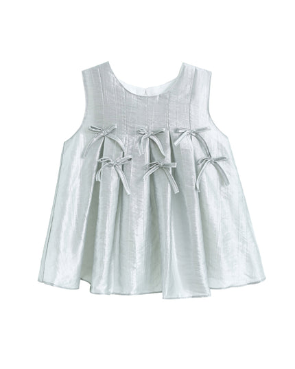 kidsatelier-tulleen-Metallic-Ruffle-Bow-Sleeveless-Top-Skirt-Set