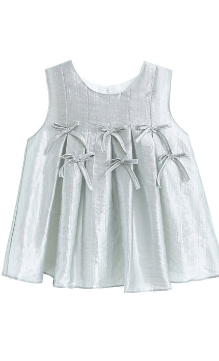 kidsatelier-tulleen-Metallic-Ruffle-Bow-Sleeveless-Top-Skirt-Set