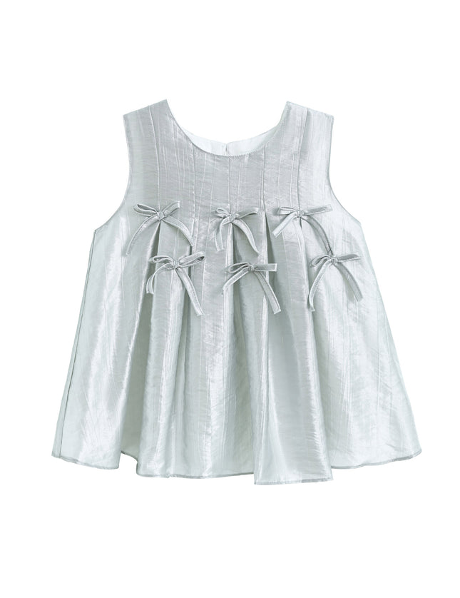kidsatelier-tulleen-Metallic-Ruffle-Bow-Sleeveless-Top-Skirt-Set