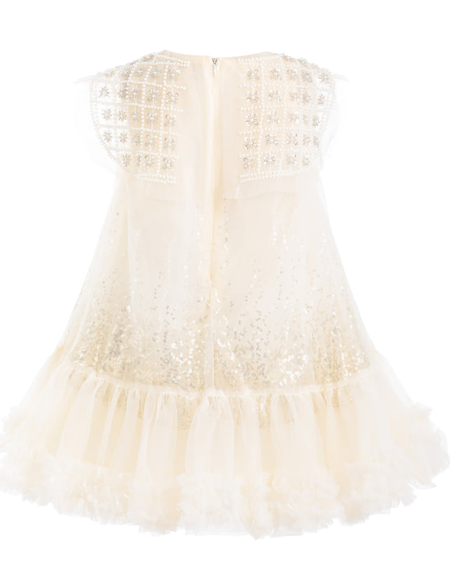 kids atelier tulleen Beige Renoria Lace Sparkle Dress