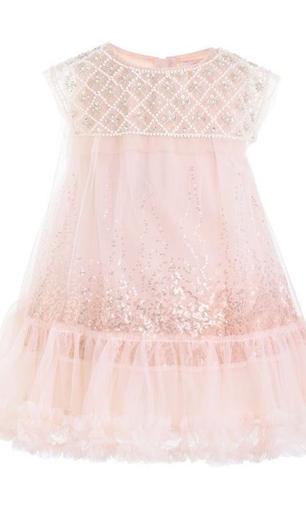 kids atelier tulleen Pink Renoria Lace Sparkle Dress
