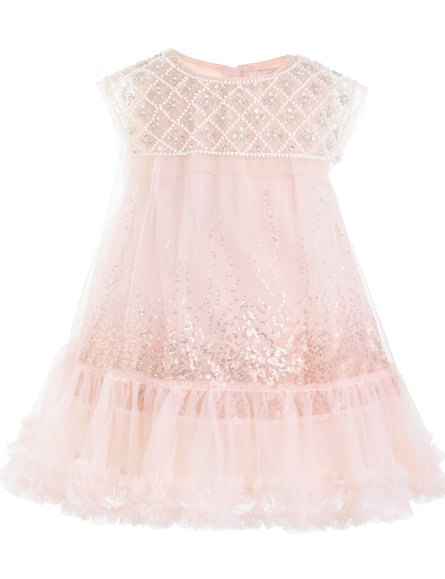 kids atelier tulleen Pink Renoria Lace Sparkle Dress