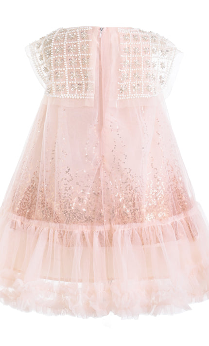 kids atelier tulleen Pink Renoria Lace Sparkle Dress