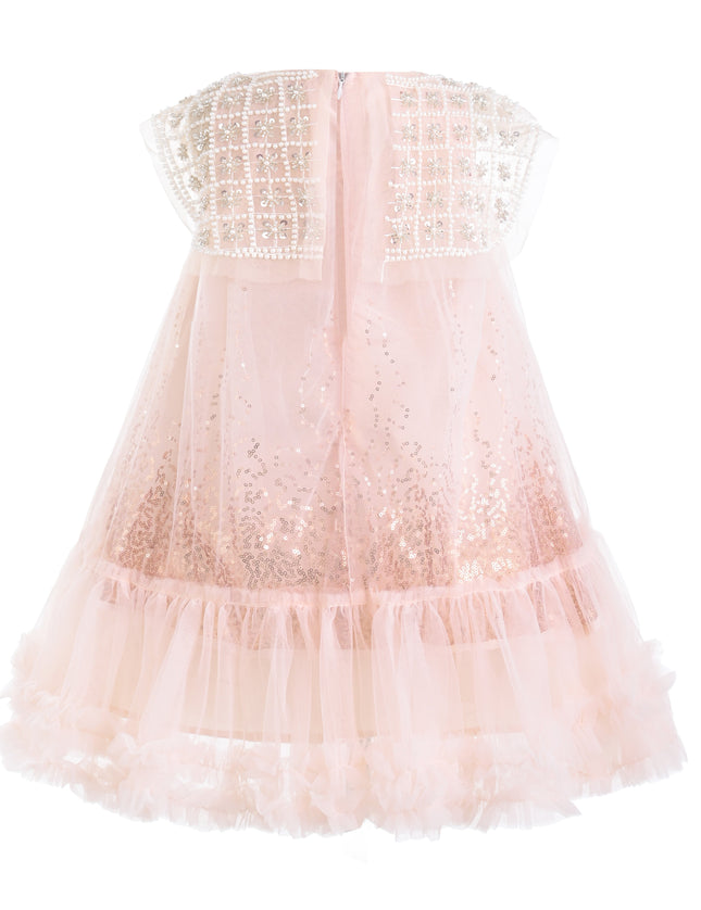 kids atelier tulleen Pink Renoria Lace Sparkle Dress