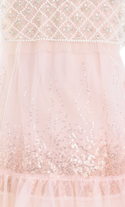 kids atelier tulleen Pink Renoria Lace Sparkle Dress