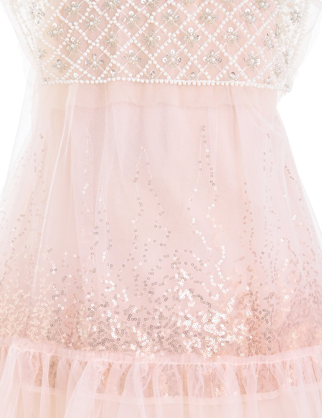 kids atelier tulleen Pink Renoria Lace Sparkle Dress