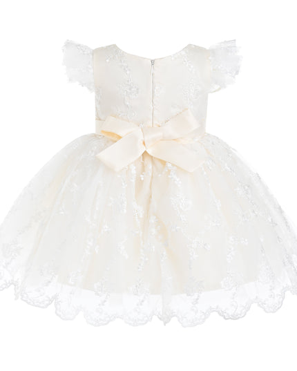 kids atelier tulleen Ivory Anavelle Lace Pearl Dress