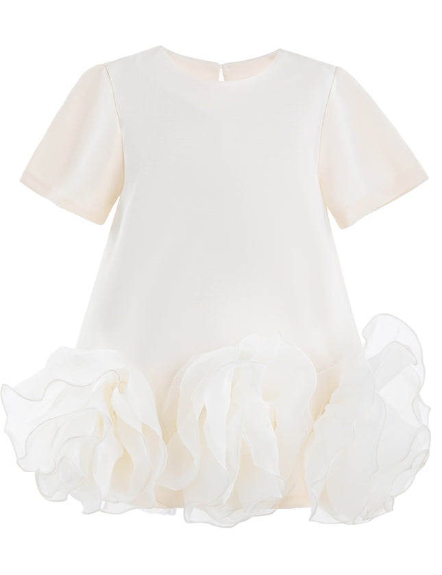 kids atelier tulleen Beige Verina Ruffled Hem A-Line Dress