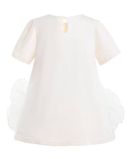 kids atelier tulleen Beige Verina Ruffled Hem A-Line Dress