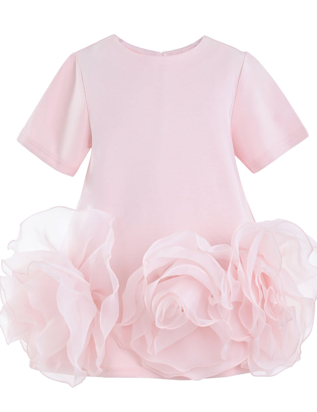 kids atelier tulleen Pink Verina Ruffled Hem A-Line Dress