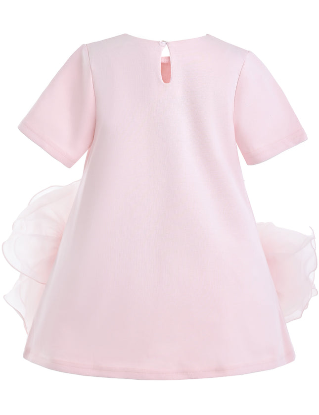 kids atelier tulleen Pink Verina Ruffled Hem A-Line Dress