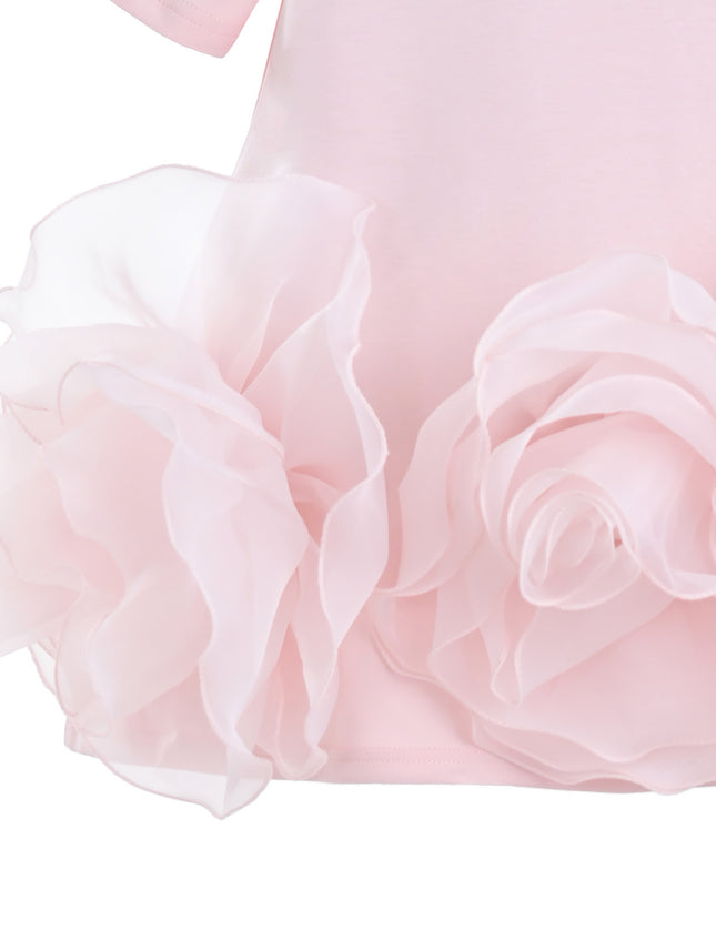 kids atelier tulleen Pink Verina Ruffled Hem A-Line Dress
