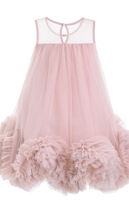 kids atelier tulleen Pink Mirielle Ribbon Bow Dress