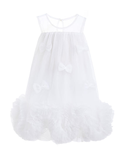 kids atelier tulleen White Mirielle Ribbon Bow Dress