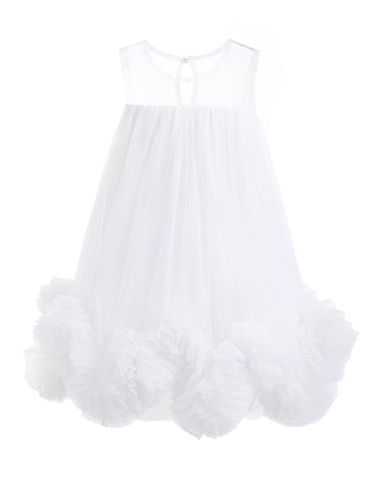 kids atelier tulleen White Mirielle Ribbon Bow Dress