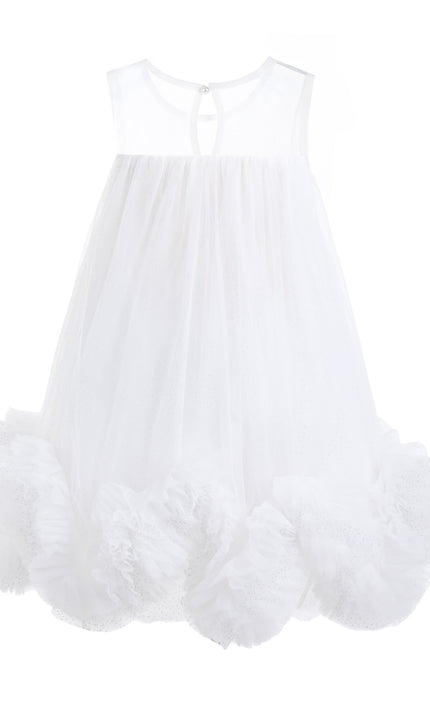 kids atelier tulleen White Mirielle Ribbon Bow Dress