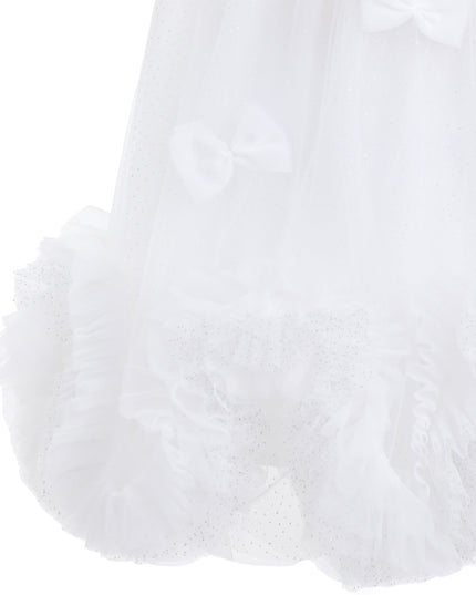 kids atelier tulleen White Mirielle Ribbon Bow Dress