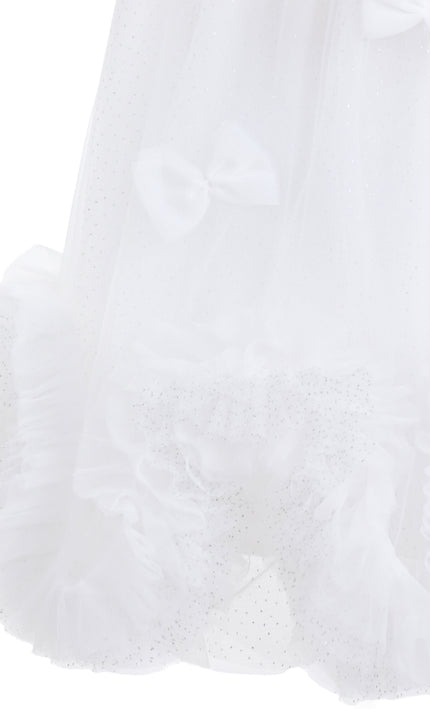kids atelier tulleen White Mirielle Ribbon Bow Dress